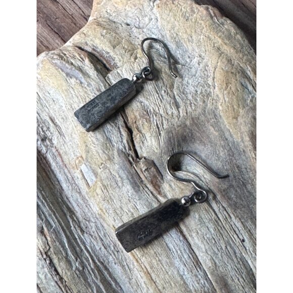 Turquoise & Sterling Silver Dangle Earrings - Picture 3 of 7